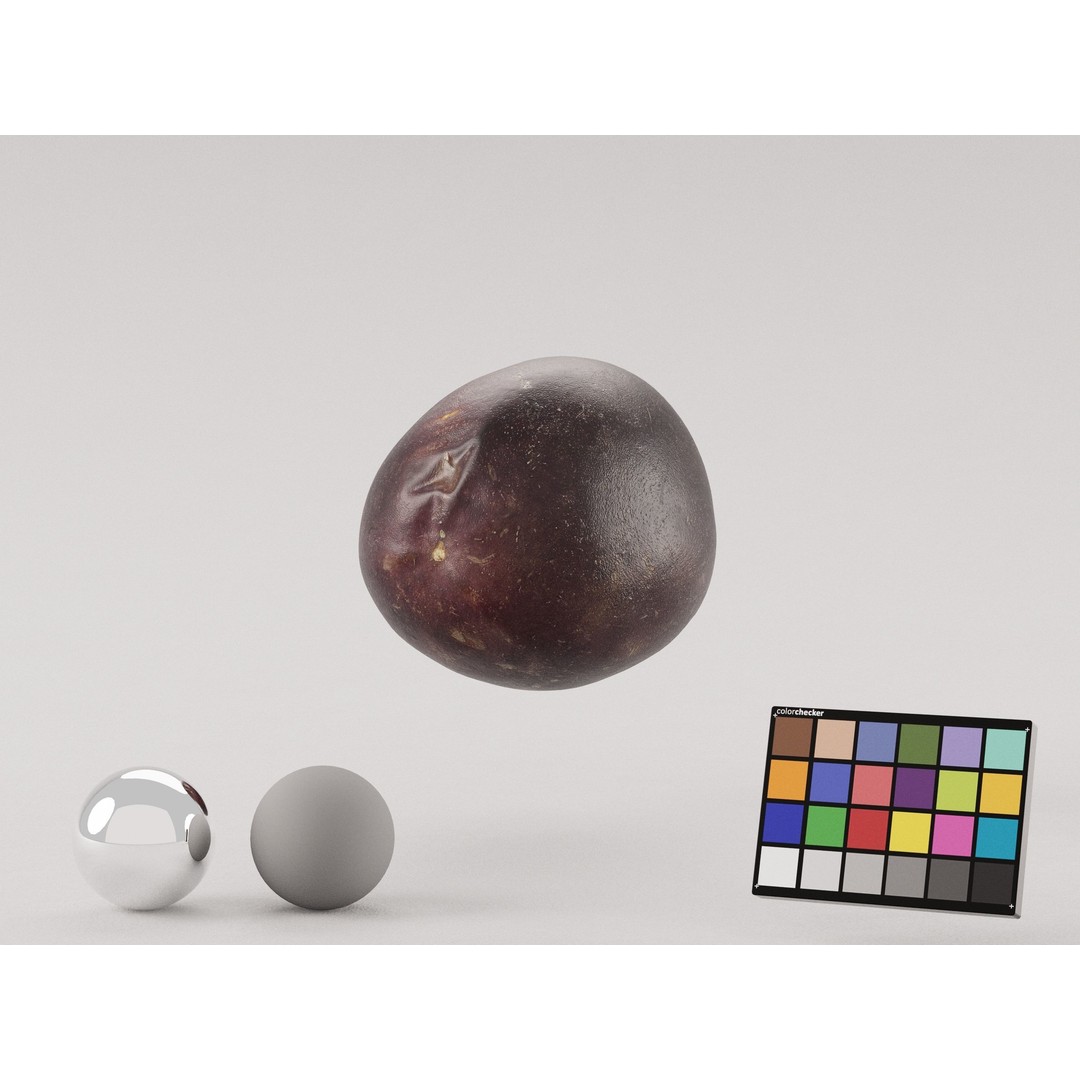 Passion Fruit 3D Model – Low Poly Photogrammetry Asset, FBX, OBJ - View 3