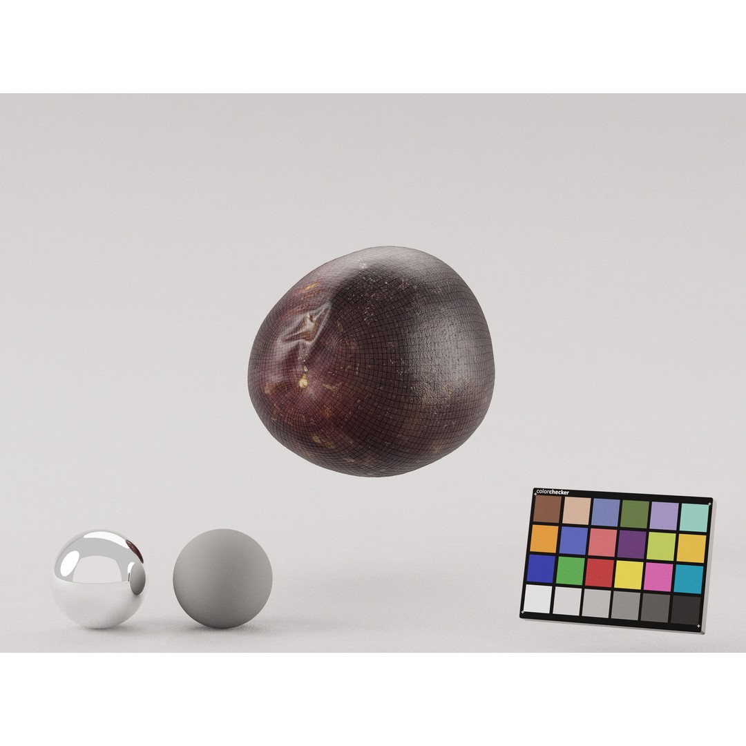 Passion Fruit 3D Model – Low Poly Photogrammetry Asset, FBX, OBJ - View 8