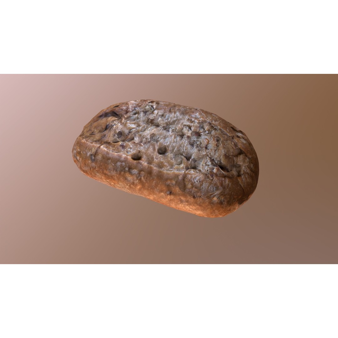 Bread Roll 3D Model – Low Poly Game Asset, FBX, Blender - View 8