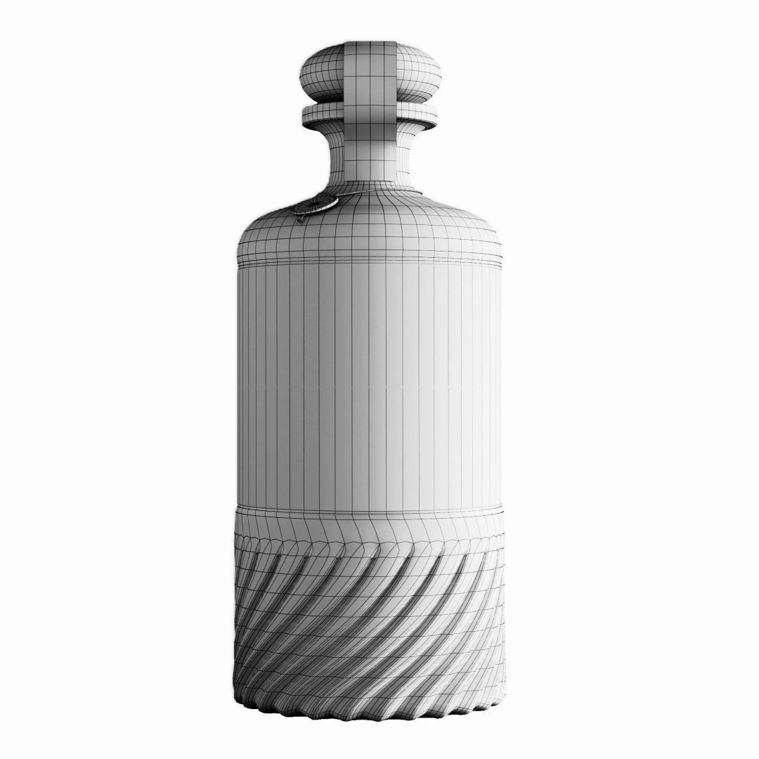 Whiskey Bottle 3D Model – High Poly PBR Asset for Bar Scenes
