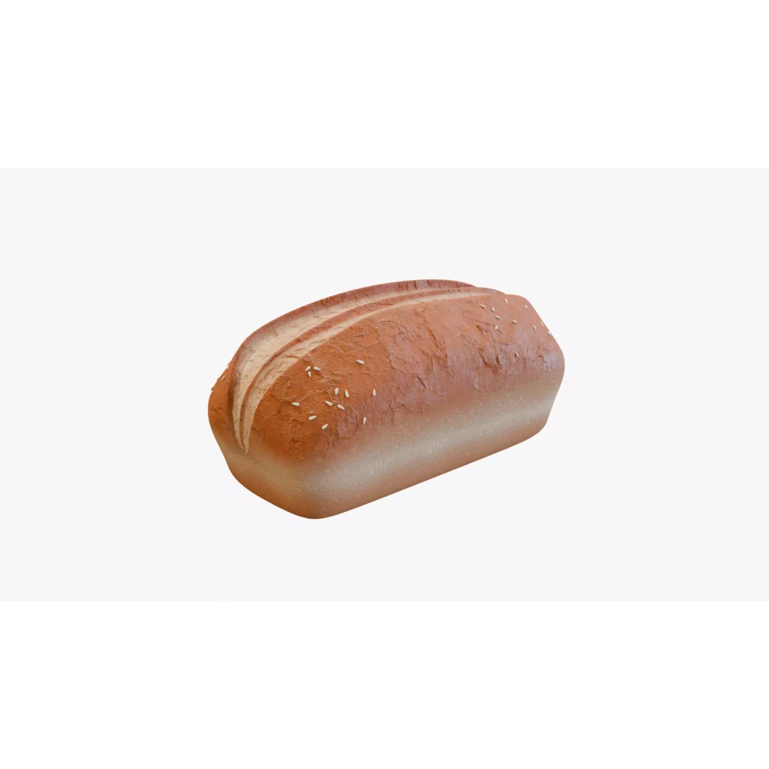 Soy-Based Bread 3D Model – Low Poly Game Asset, FBX, PBR Textures - View 2