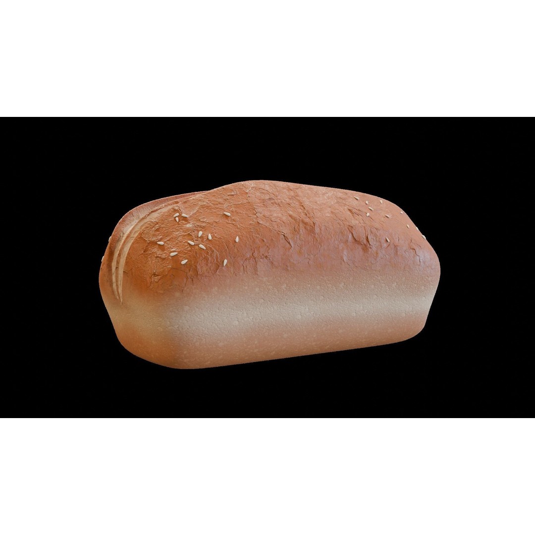 Soy-Based Bread 3D Model – Low Poly Game Asset, FBX, PBR Textures - View 3
