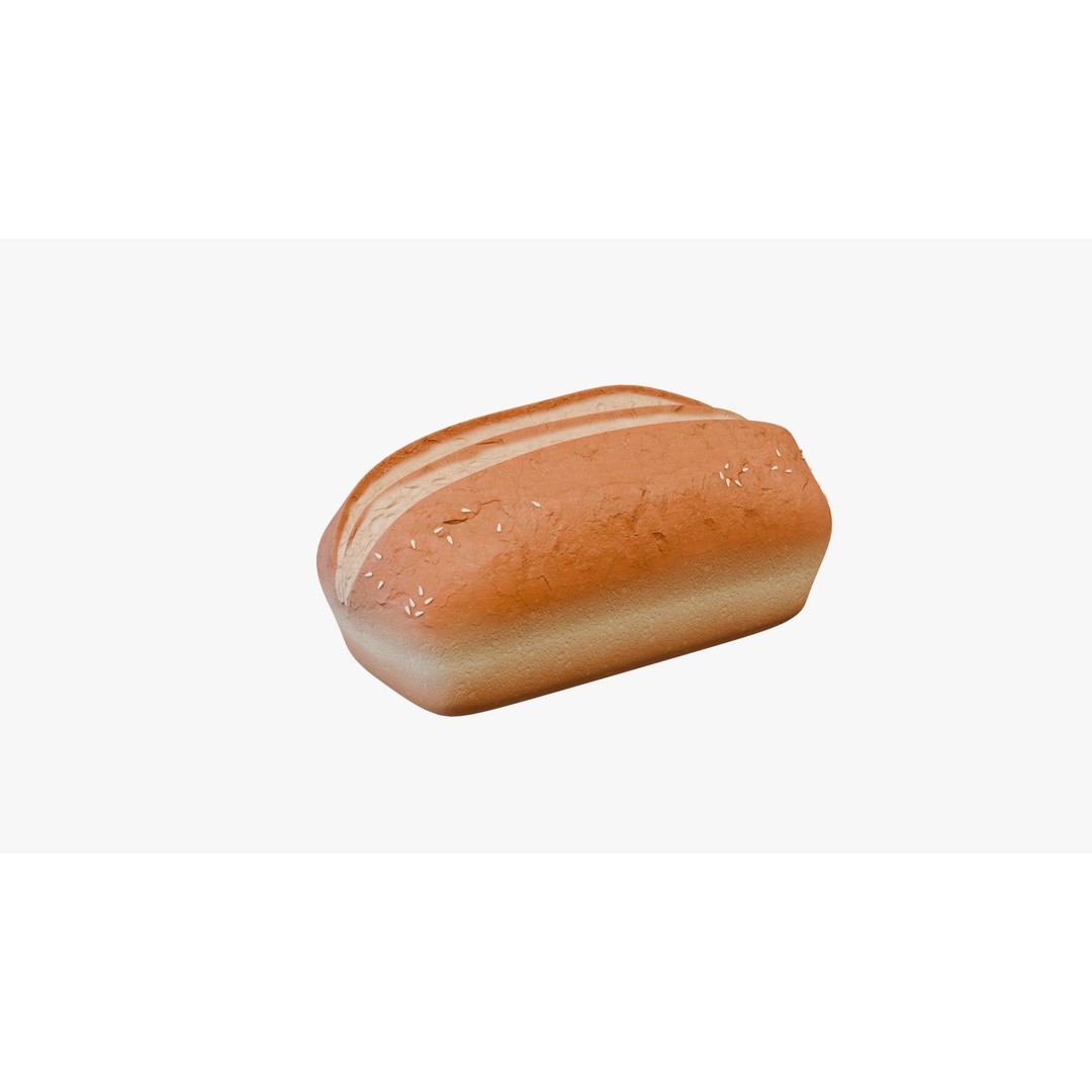 Soy-Based Bread 3D Model – Low Poly Game Asset, FBX, PBR Textures - View 4