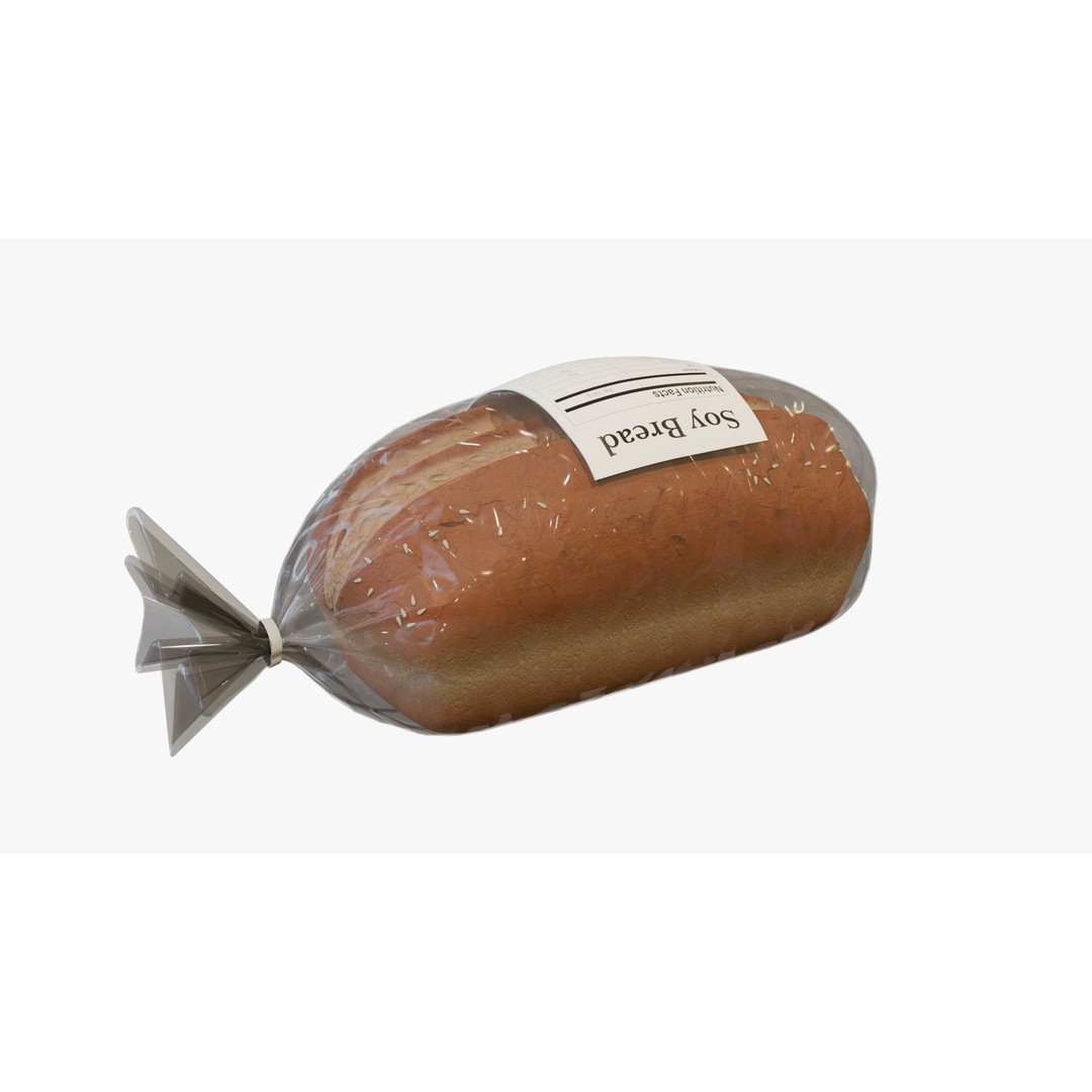 Soy-Based Bread 3D Model – Low Poly Game Asset, FBX, PBR Textures - View 7