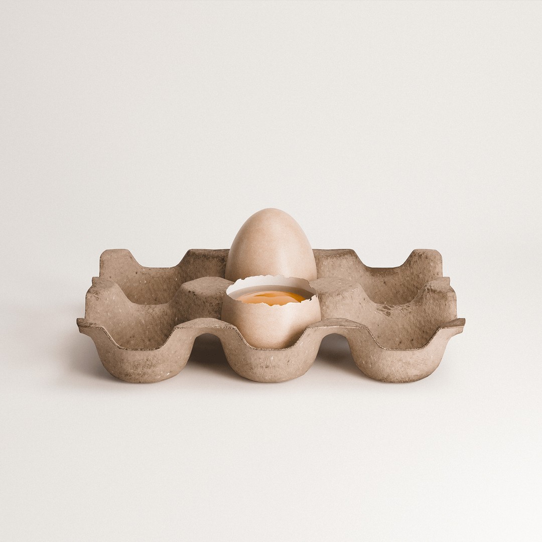 Egg Set 3D Model – Low Poly PBR Kitchen Asset, FBX & OBJ - View 7