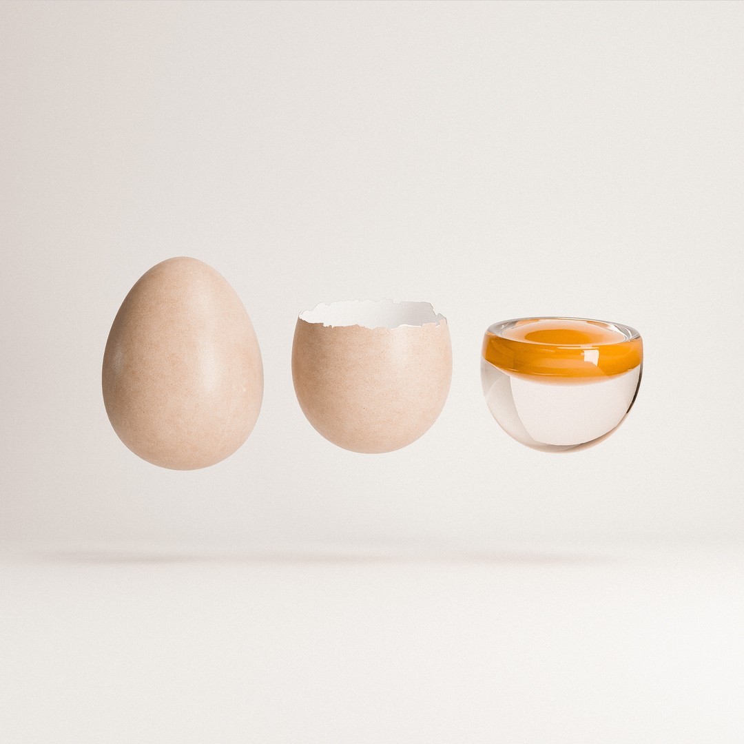 Egg Set 3D Model – Low Poly PBR Kitchen Asset, FBX & OBJ - View 8