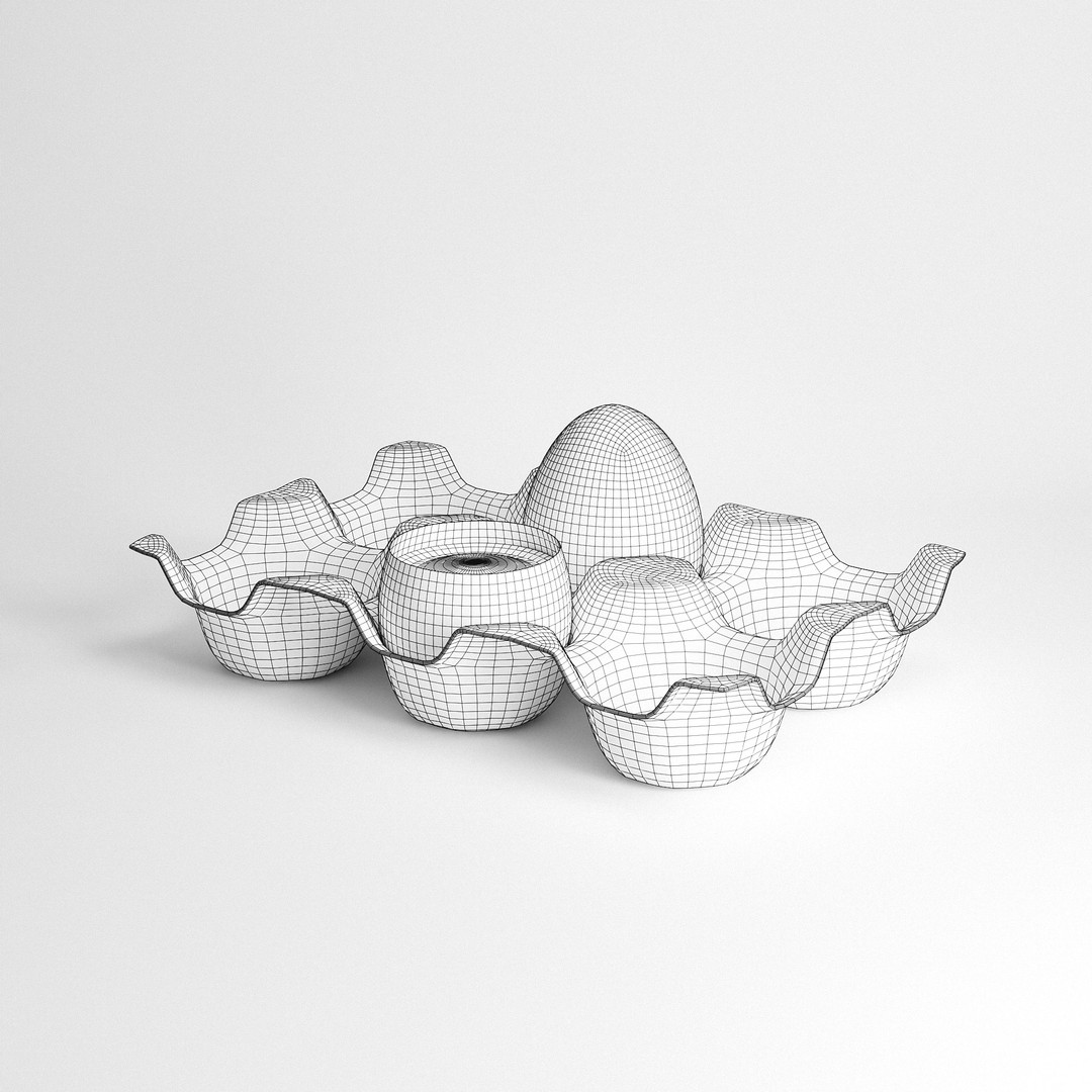 Egg Set 3D Model – Low Poly PBR Kitchen Asset, FBX & OBJ - View 9