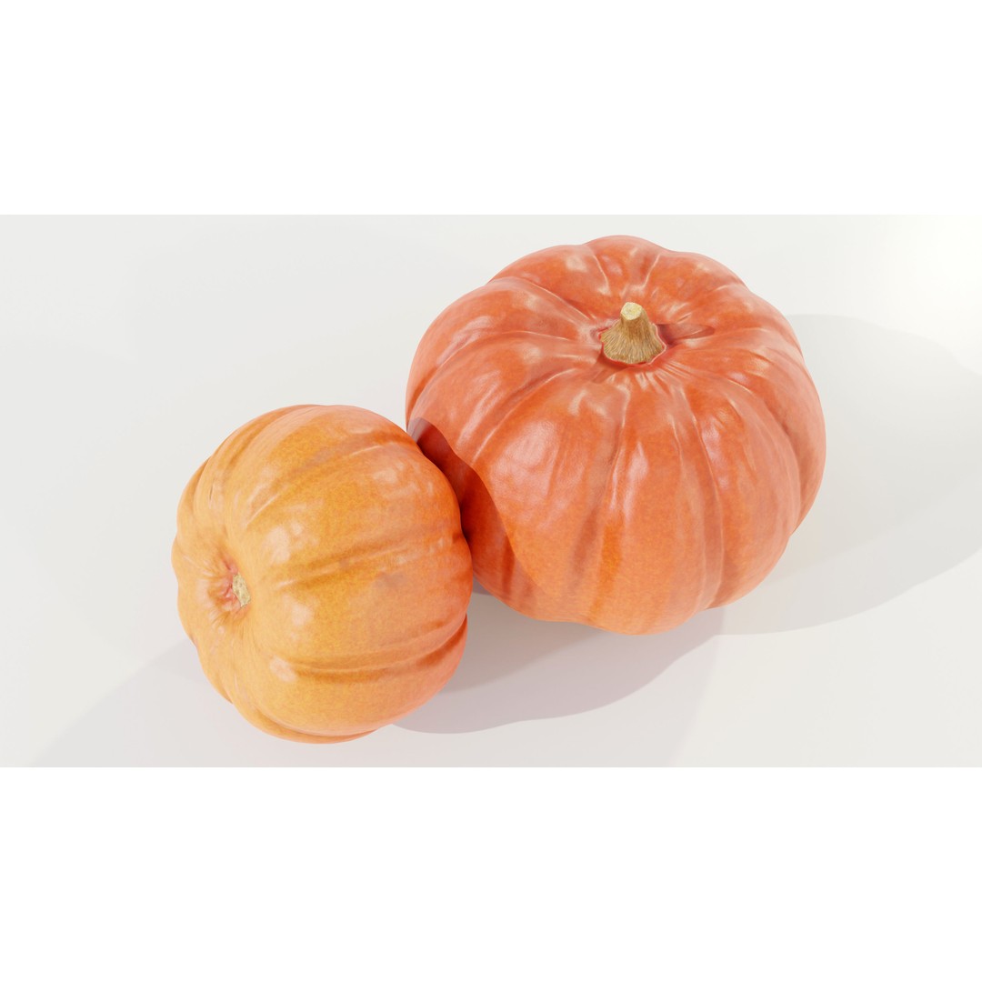 Pumpkin 3D Model – Real-World Scale PBR Game Asset, FBX - View 10