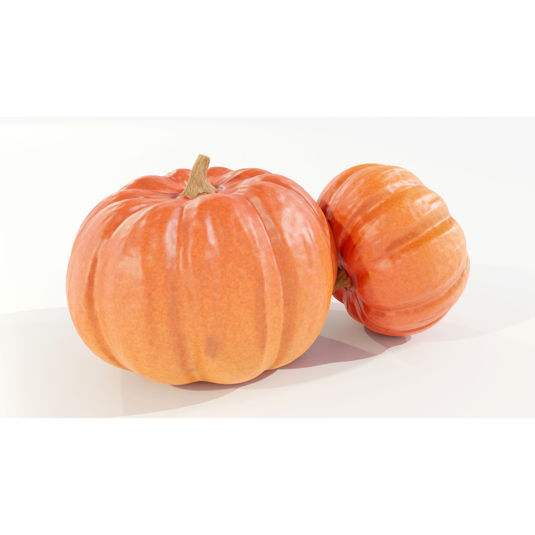 Pumpkin 3D Model – Real-World Scale PBR Game Asset, FBX - View 3
