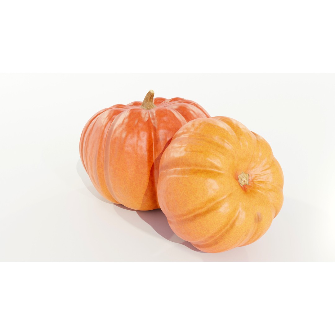 Pumpkin 3D Model – Real-World Scale PBR Game Asset, FBX - View 4