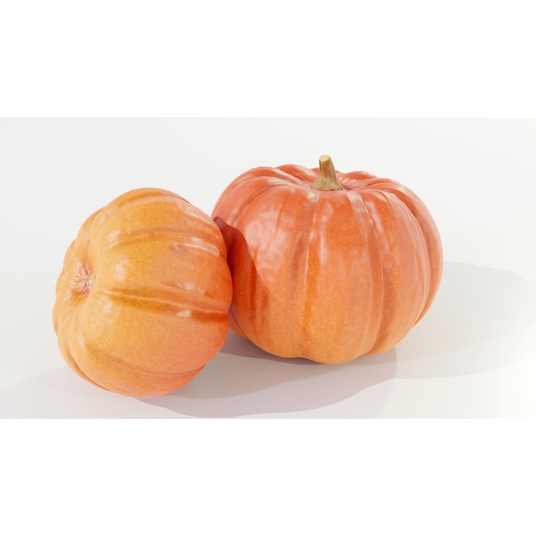 Pumpkin 3D Model – Real-World Scale PBR Game Asset, FBX - View 5