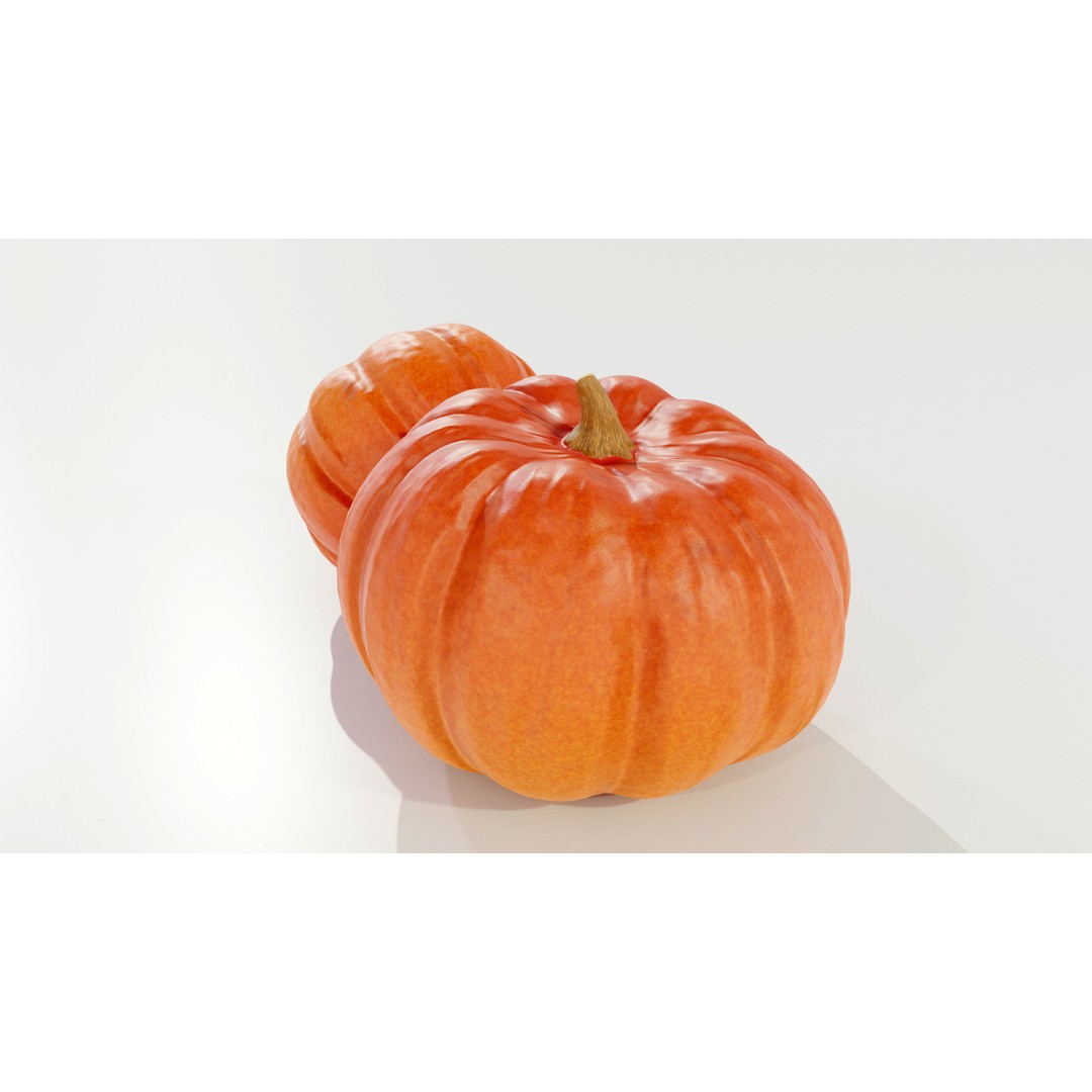 Pumpkin 3D Model – Real-World Scale PBR Game Asset, FBX - View 6