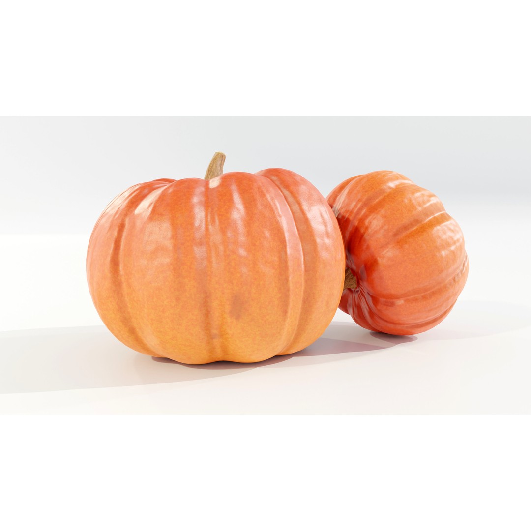 Pumpkin 3D Model – Real-World Scale PBR Game Asset, FBX - View 7