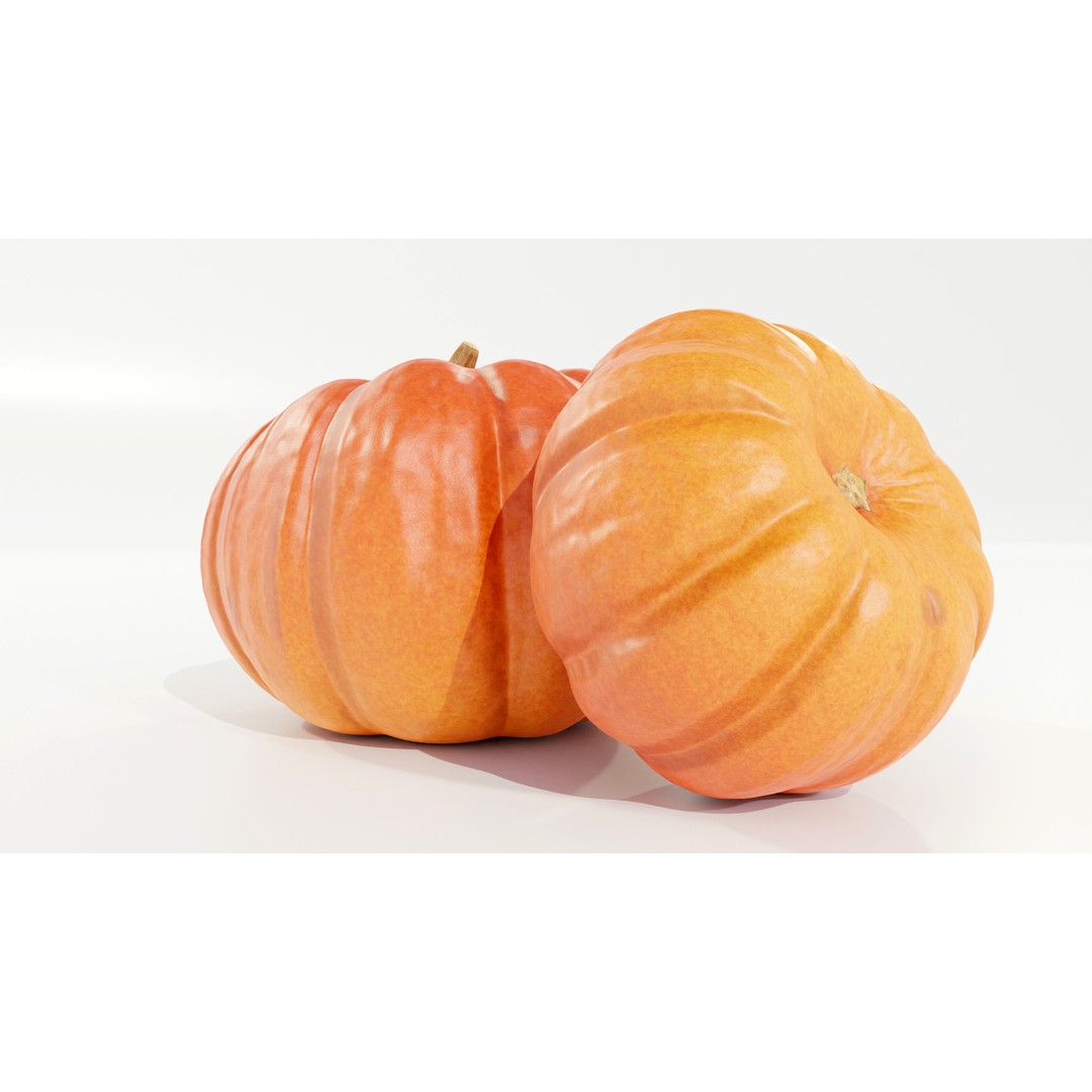 Pumpkin 3D Model – Real-World Scale PBR Game Asset, FBX - View 8