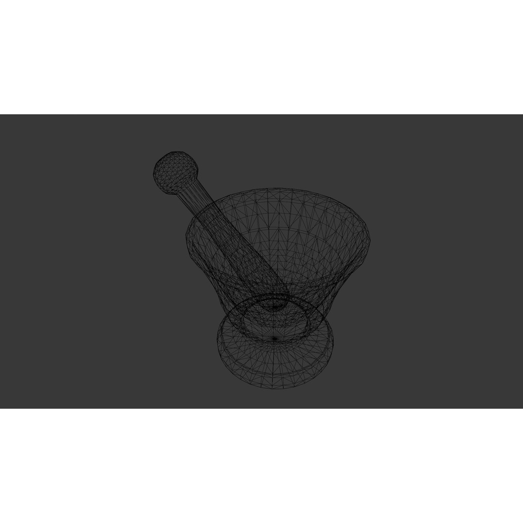 Mortar and Pestle 3D Model – Low Poly Kitchenware Asset, FBX - View 10