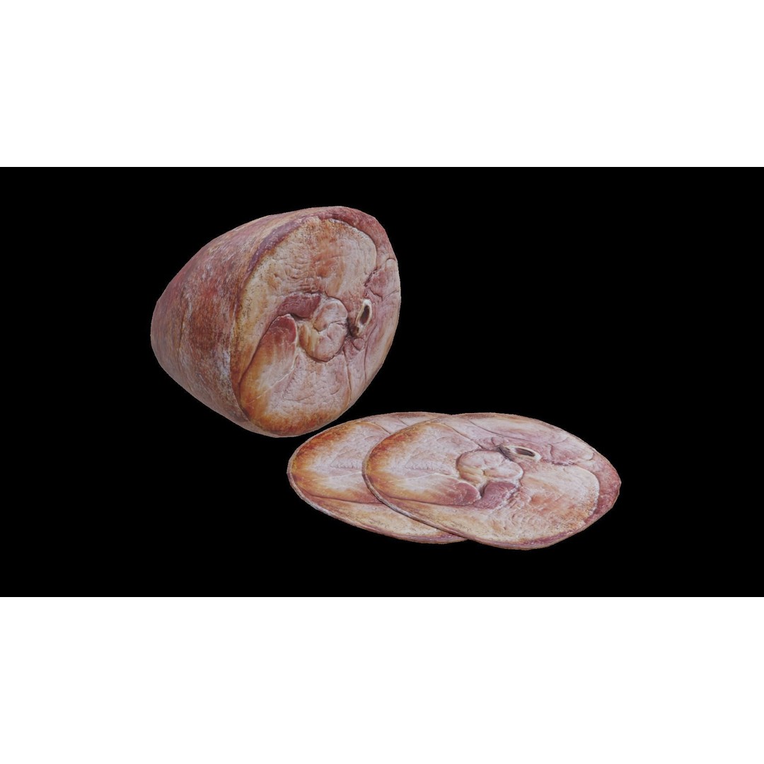 Ham 3D Model – Low Poly Food Asset, Game Ready Formats - View 3
