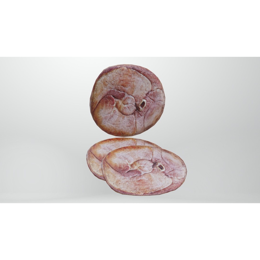 Ham 3D Model – Low Poly Food Asset, Game Ready Formats - View 4