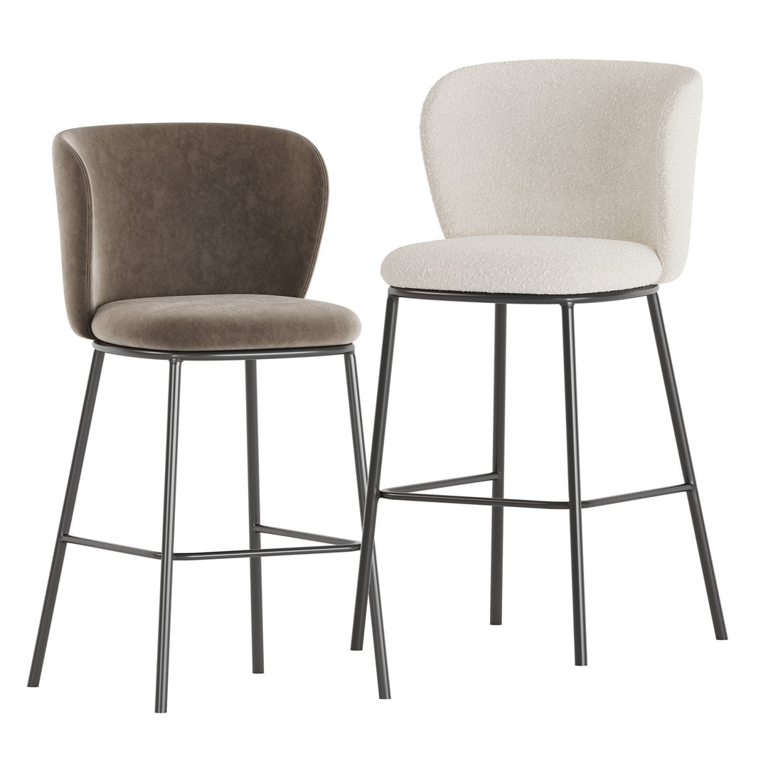 Ciselia Bar Stool 3D Model – Modern Furniture Asset, FBX, OBJ - View 11