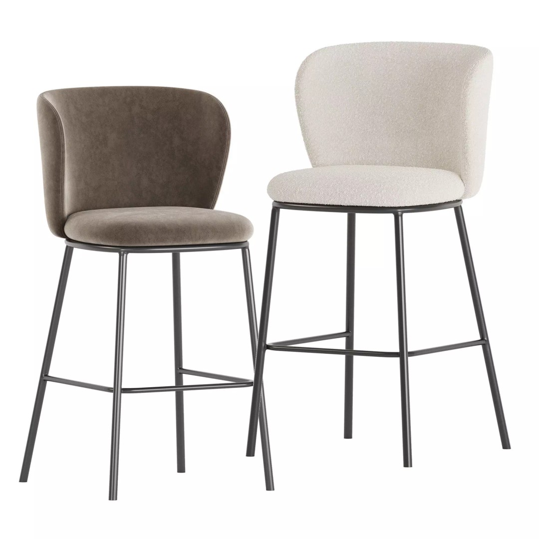 Ciselia Bar Stool 3D Model – Modern Furniture Asset, FBX, OBJ - View 2