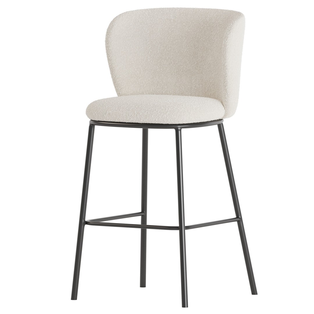 Ciselia Bar Stool 3D Model – Modern Furniture Asset, FBX, OBJ - View 3