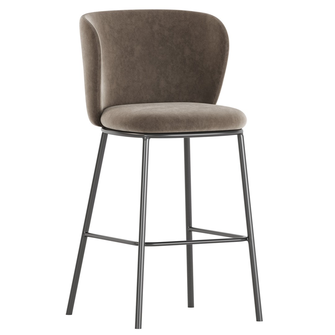 Ciselia Bar Stool 3D Model – Modern Furniture Asset, FBX, OBJ - View 8