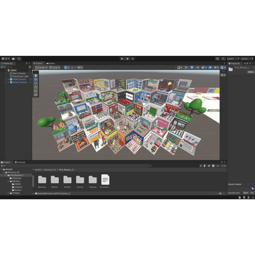 Cozy Cartoon Profession Rooms Interiors 3D Model – Low Poly Asset Pack, FBX