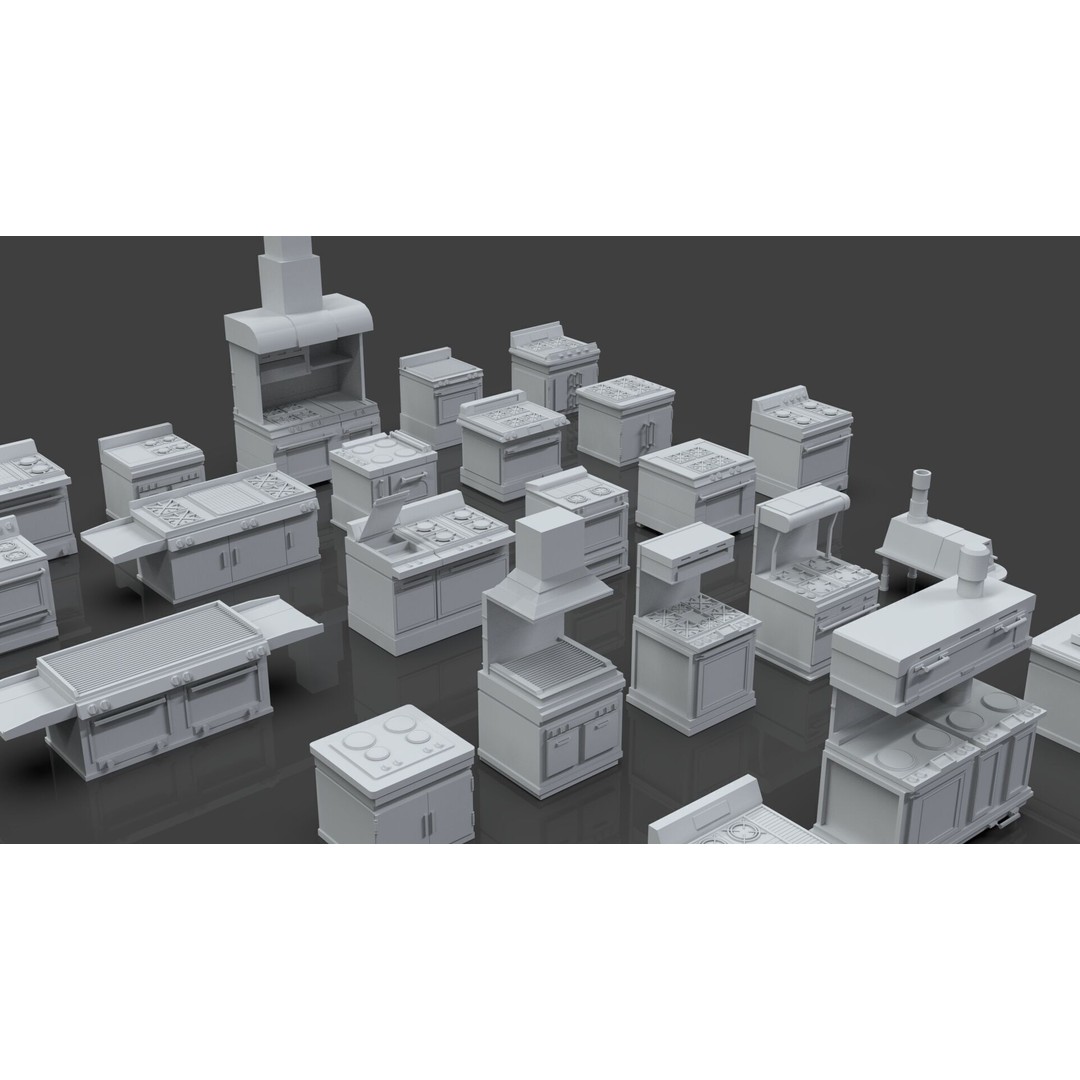 Gas Stove 3D Model – Low Poly Game-Ready Asset Pack, FBX, OBJ, Blender - View 10