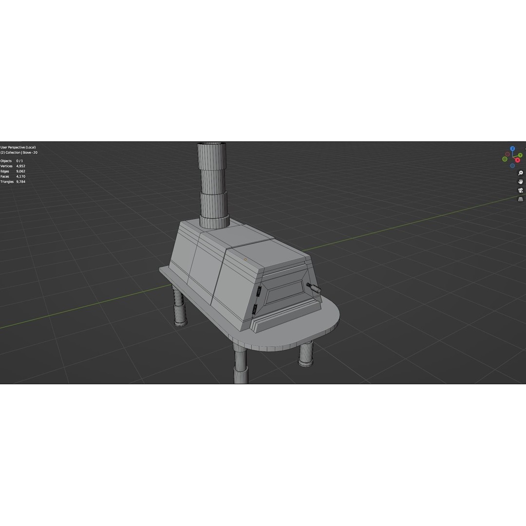 Gas Stove 3D Model – Low Poly Game-Ready Asset Pack, FBX, OBJ, Blender - View 23