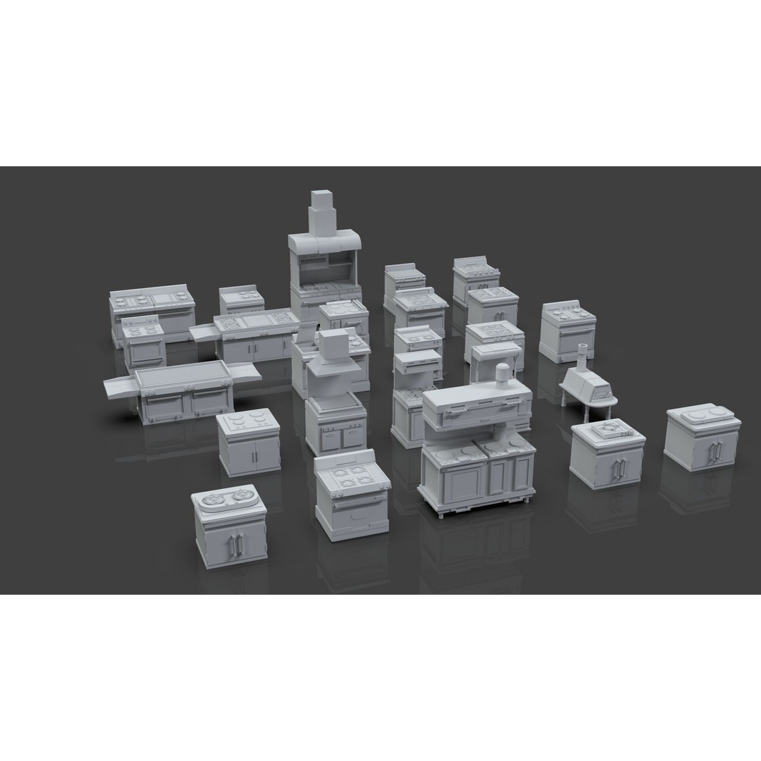 Gas Stove 3D Model – Low Poly Game-Ready Asset Pack, FBX, OBJ, Blender - View 4