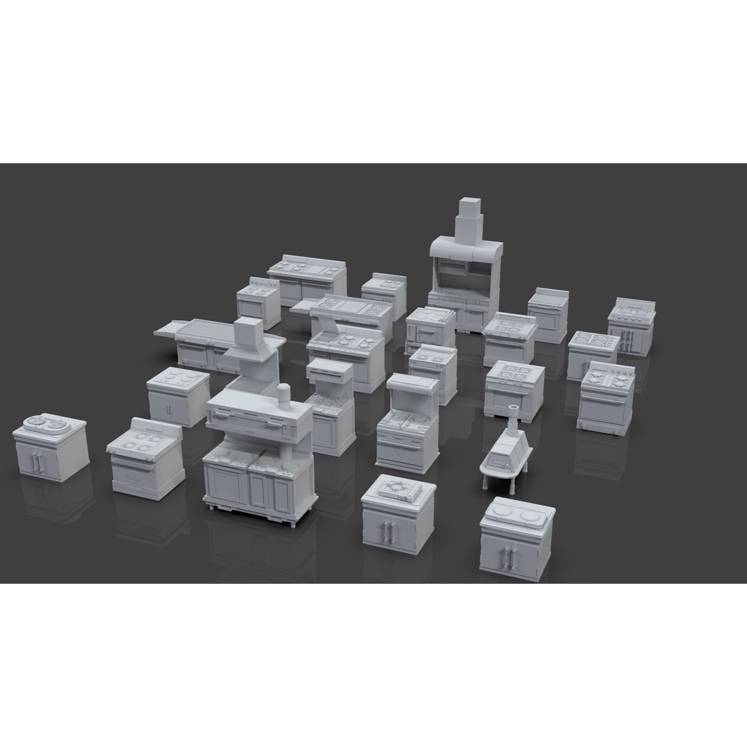 Gas Stove 3D Model – Low Poly Game-Ready Asset Pack, FBX, OBJ, Blender - View 5