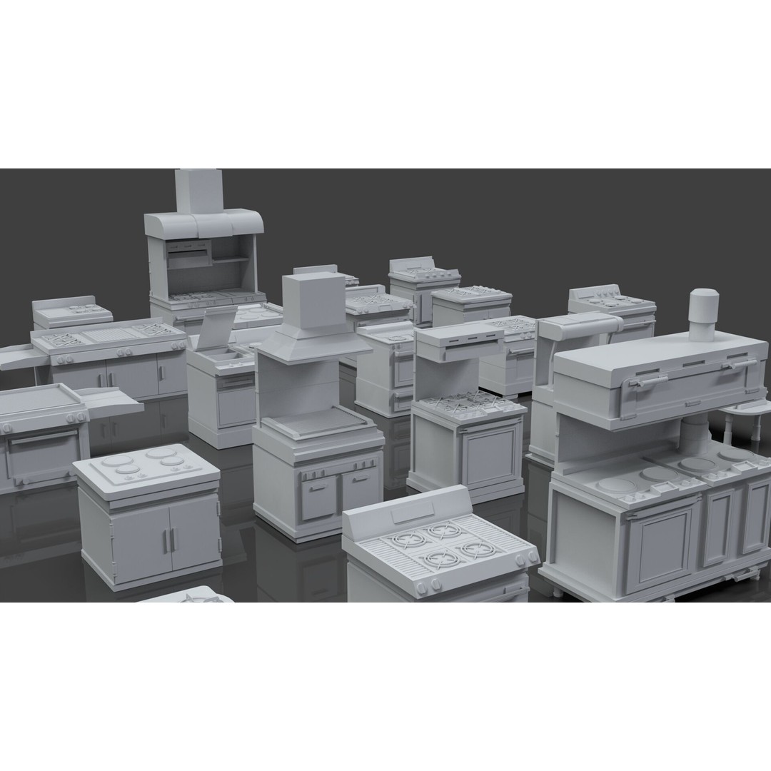 Gas Stove 3D Model – Low Poly Game-Ready Asset Pack, FBX, OBJ, Blender - View 6