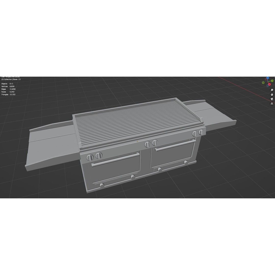 Gas Stove 3D Model – Low Poly Game-Ready Asset Pack, FBX, OBJ, Blender - View 64