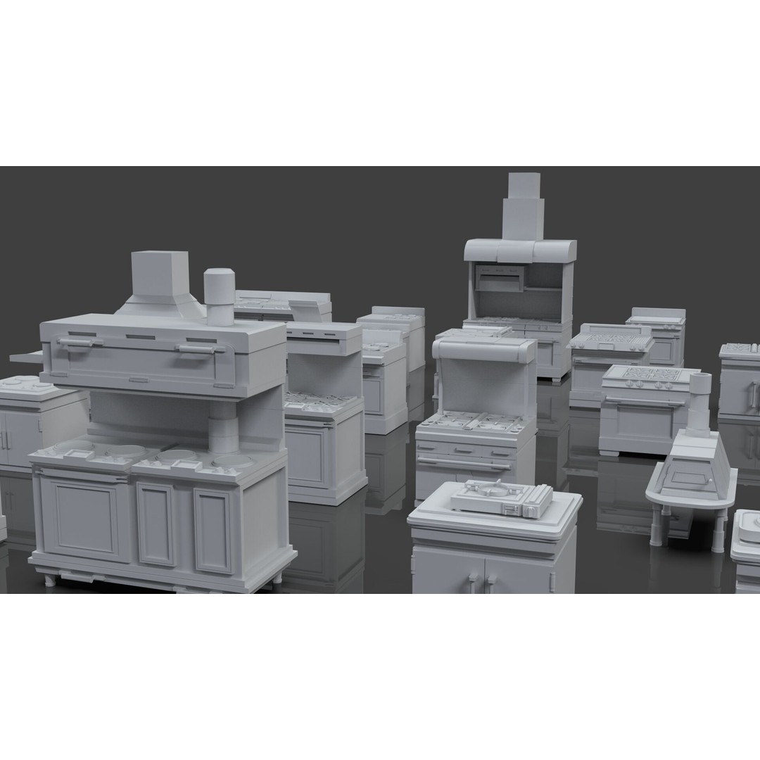 Gas Stove 3D Model – Low Poly Game-Ready Asset Pack, FBX, OBJ, Blender - View 7