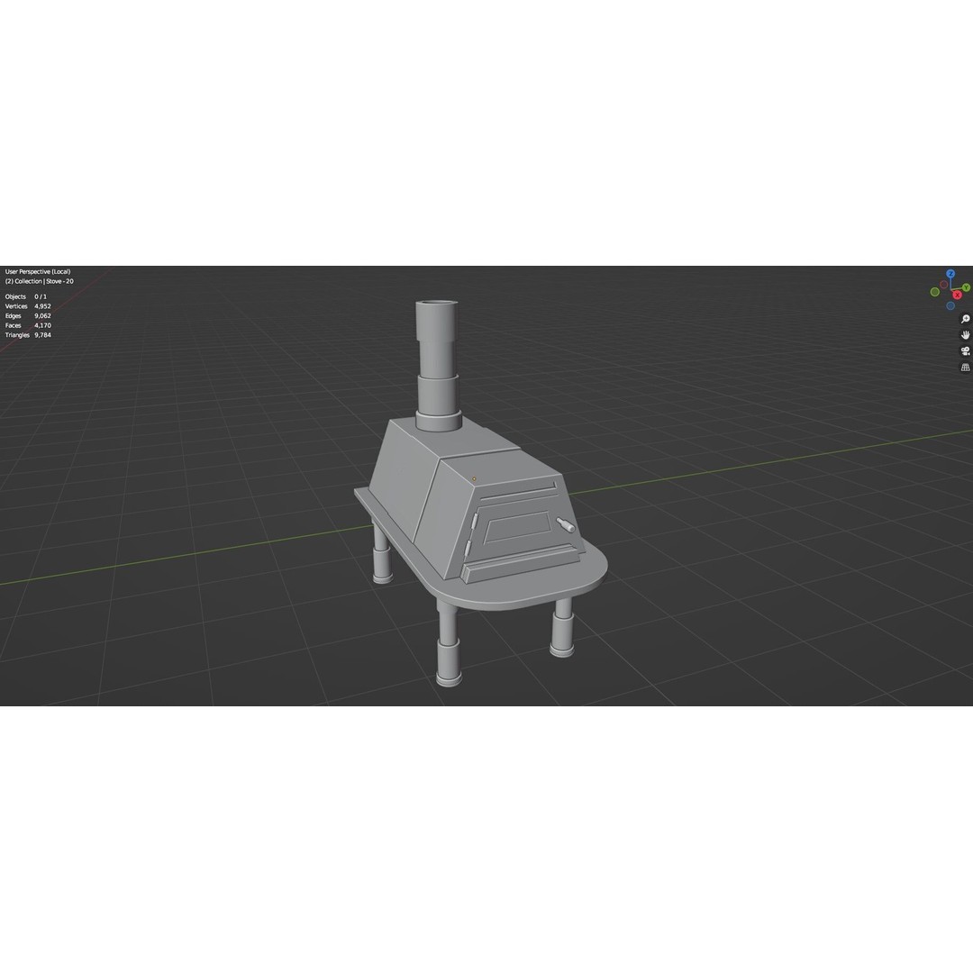 Gas Stove 3D Model – Low Poly Game-Ready Asset Pack, FBX, OBJ, Blender - View 72