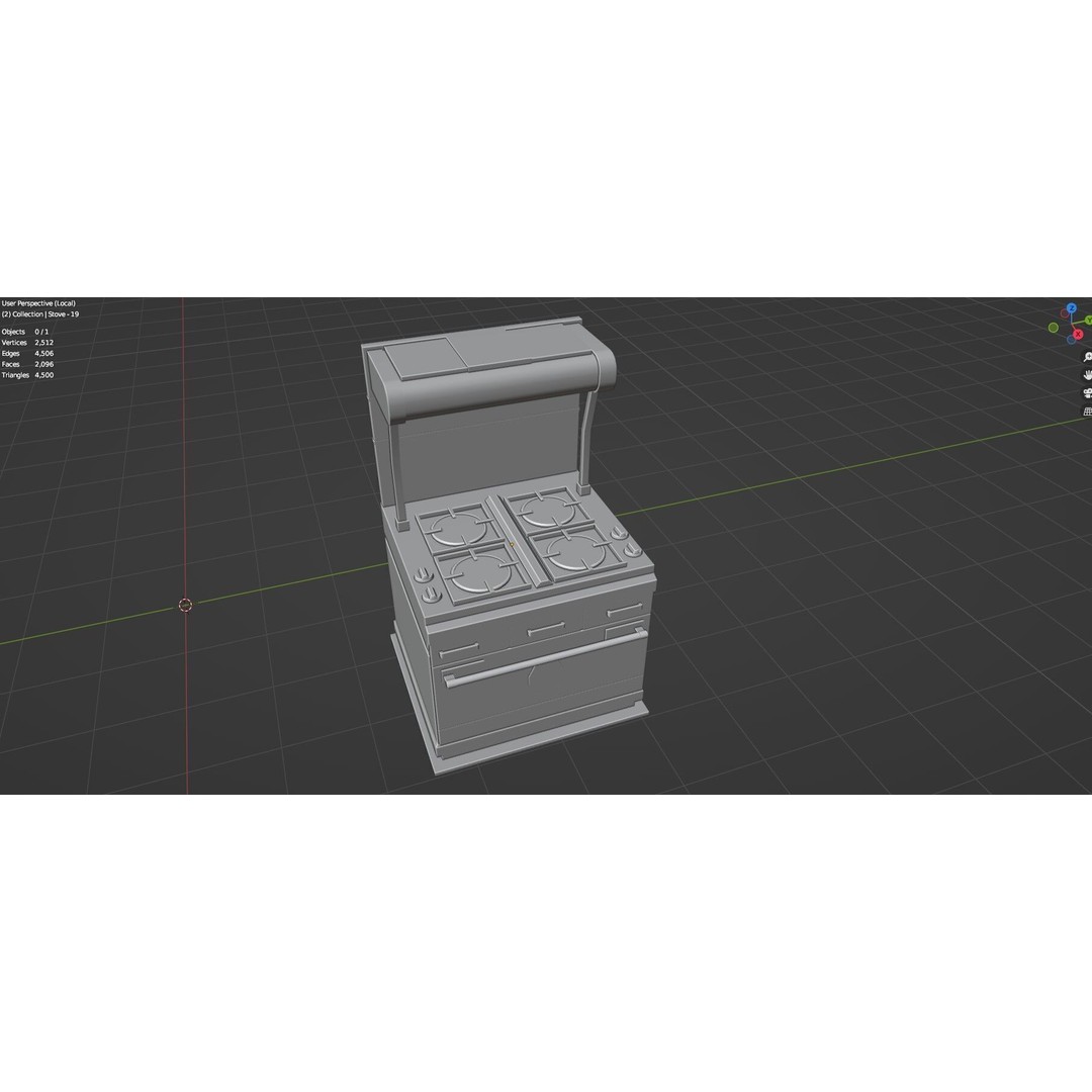 Gas Stove 3D Model – Low Poly Game-Ready Asset Pack, FBX, OBJ, Blender - View 73