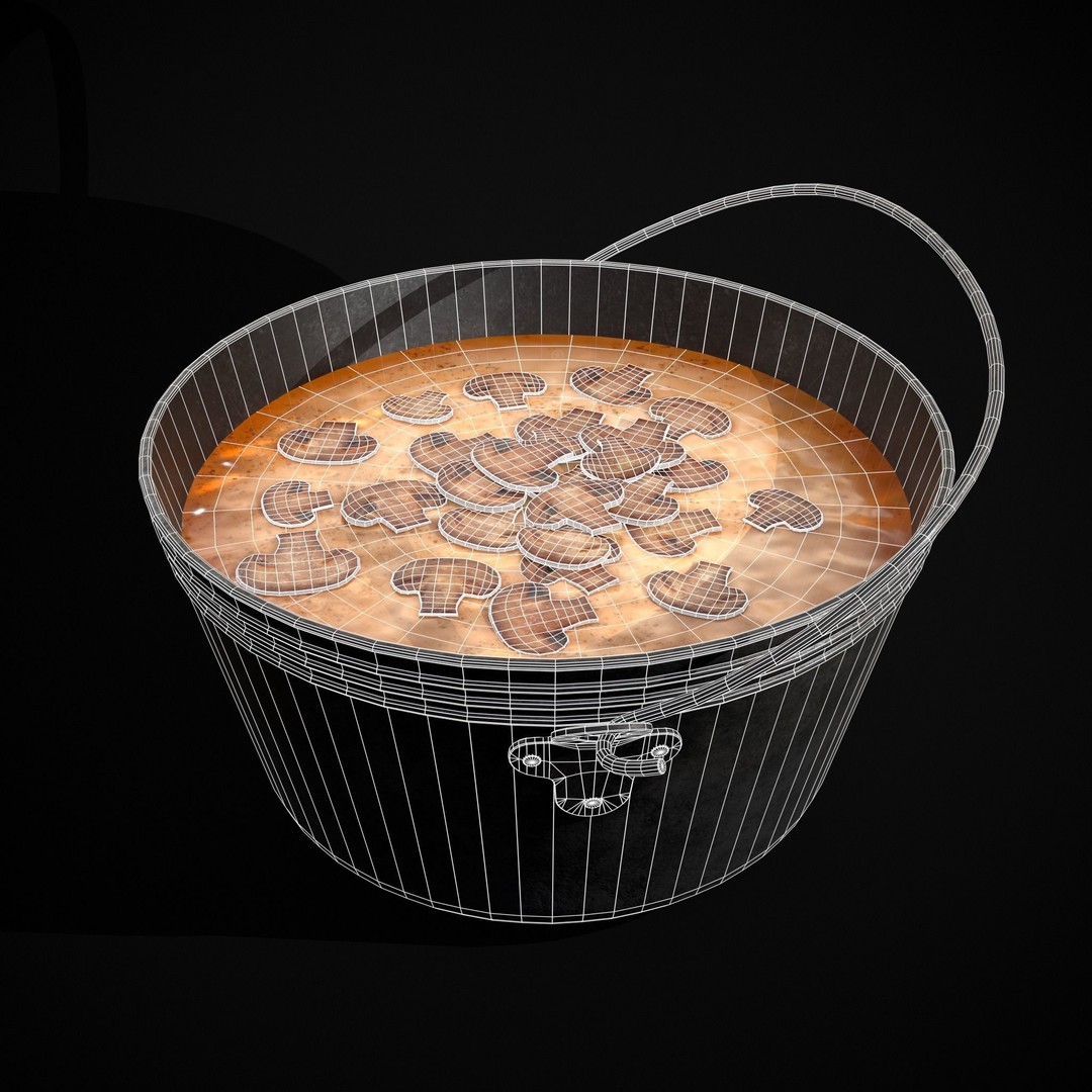 Mushroom Soup 3D Model – Low Poly PBR Asset, FBX & OBJ