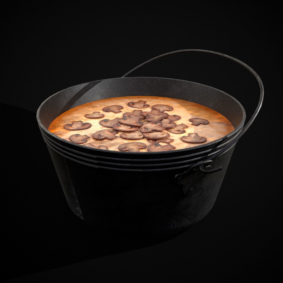 Mushroom Soup 3D Model – Low Poly PBR Asset, FBX & OBJ - View 16