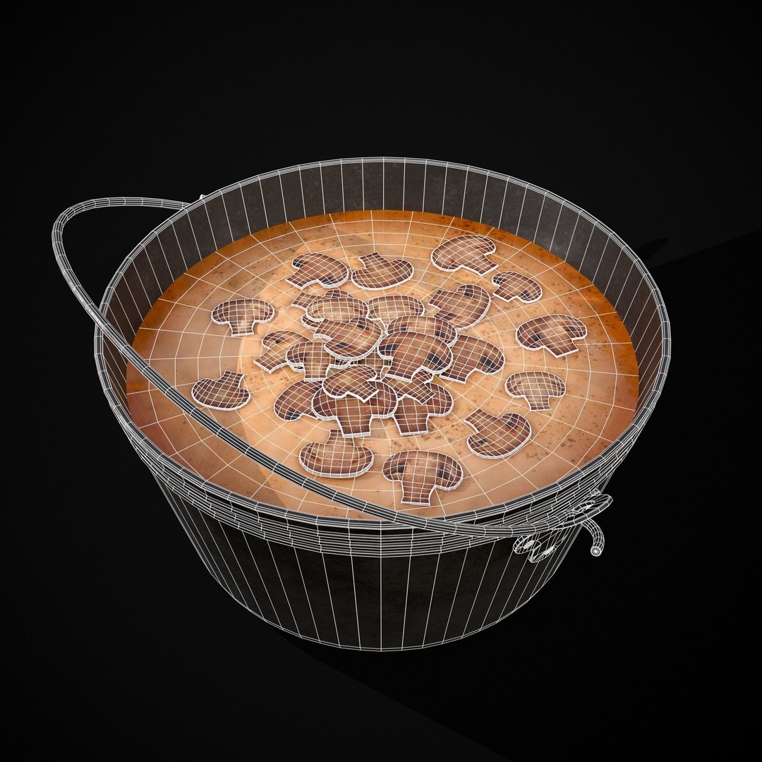 Mushroom Soup 3D Model – Low Poly PBR Asset, FBX & OBJ - View 19