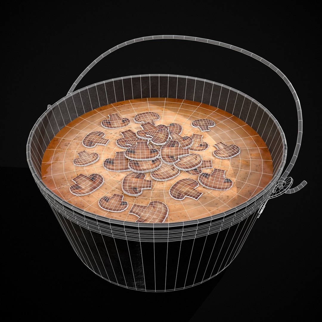 Mushroom Soup 3D Model – Low Poly PBR Asset, FBX & OBJ - View 3