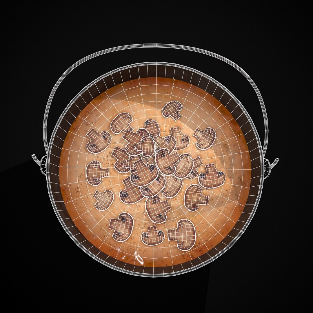 Mushroom Soup 3D Model – Low Poly PBR Asset, FBX & OBJ - View 5