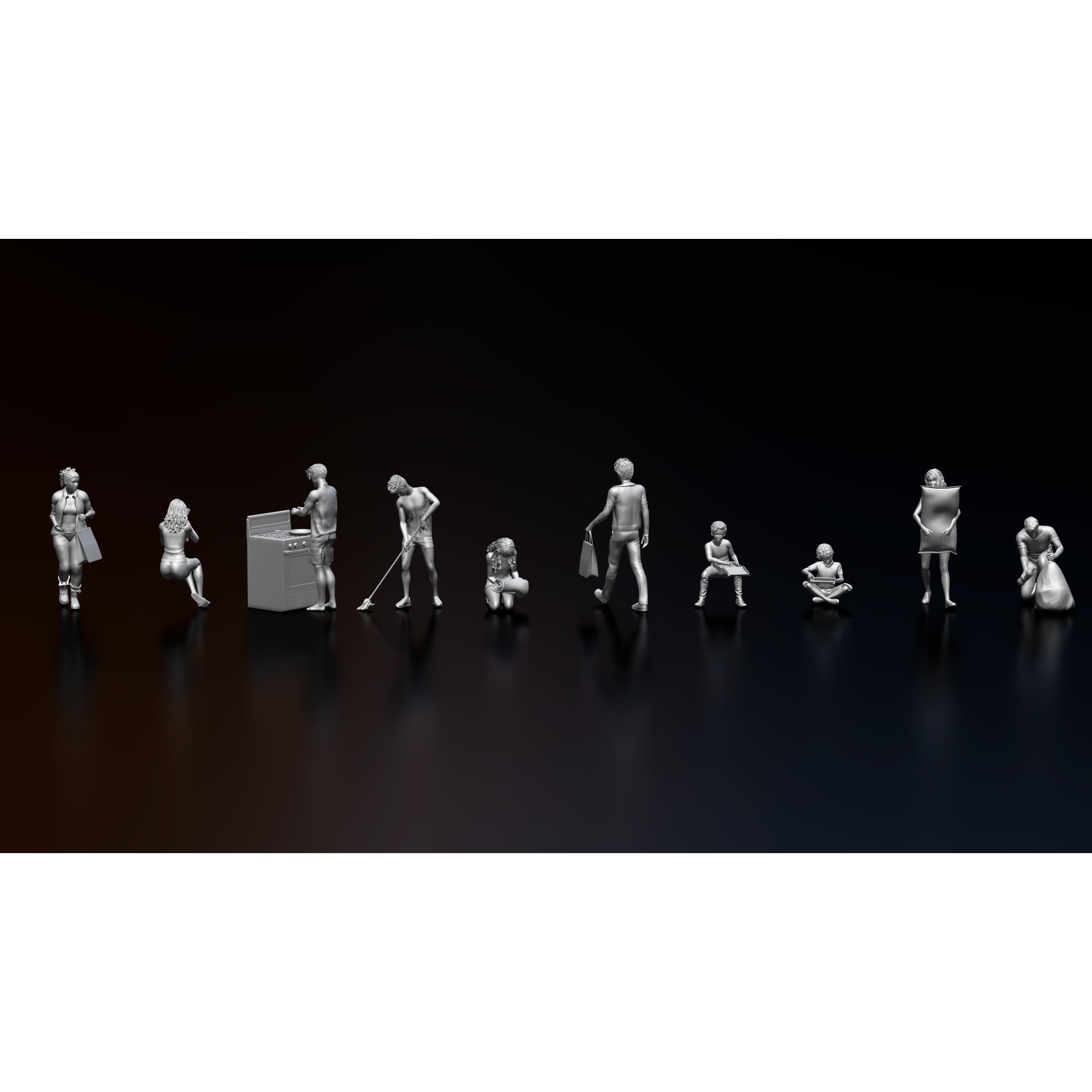 HD People 41 Home Actions - 3D Model - View 3