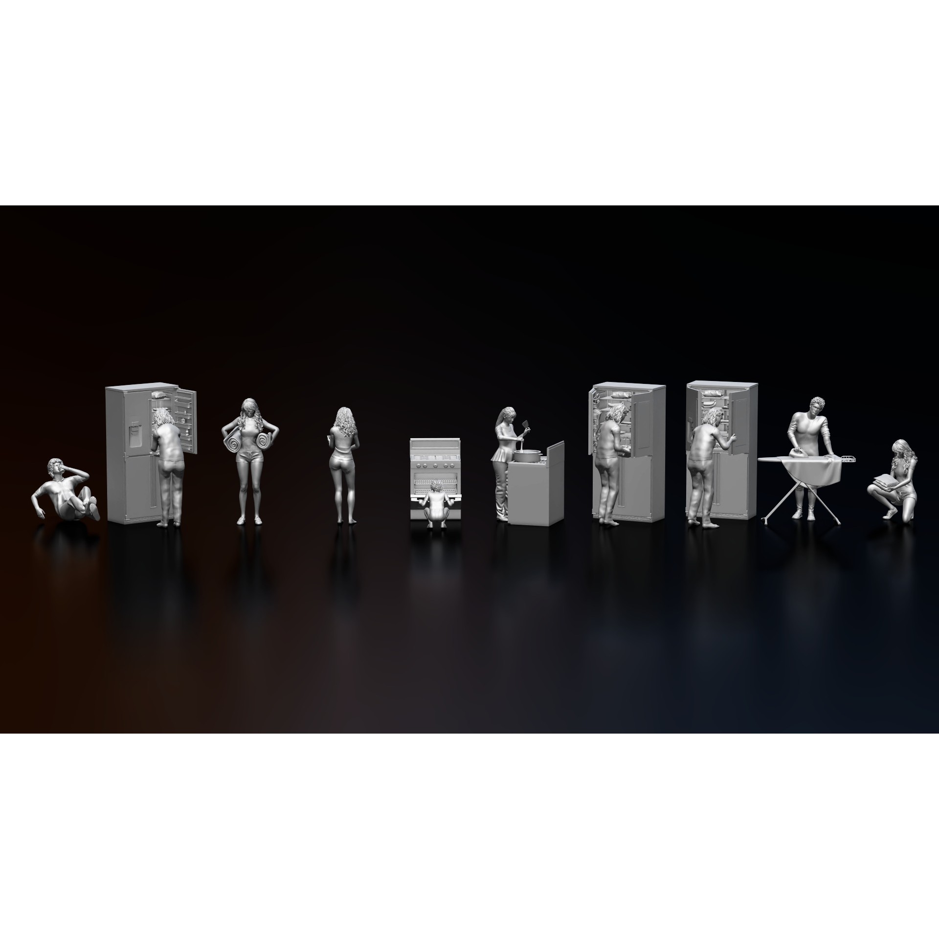 HD People 41 Home Actions - 3D Model - View 8