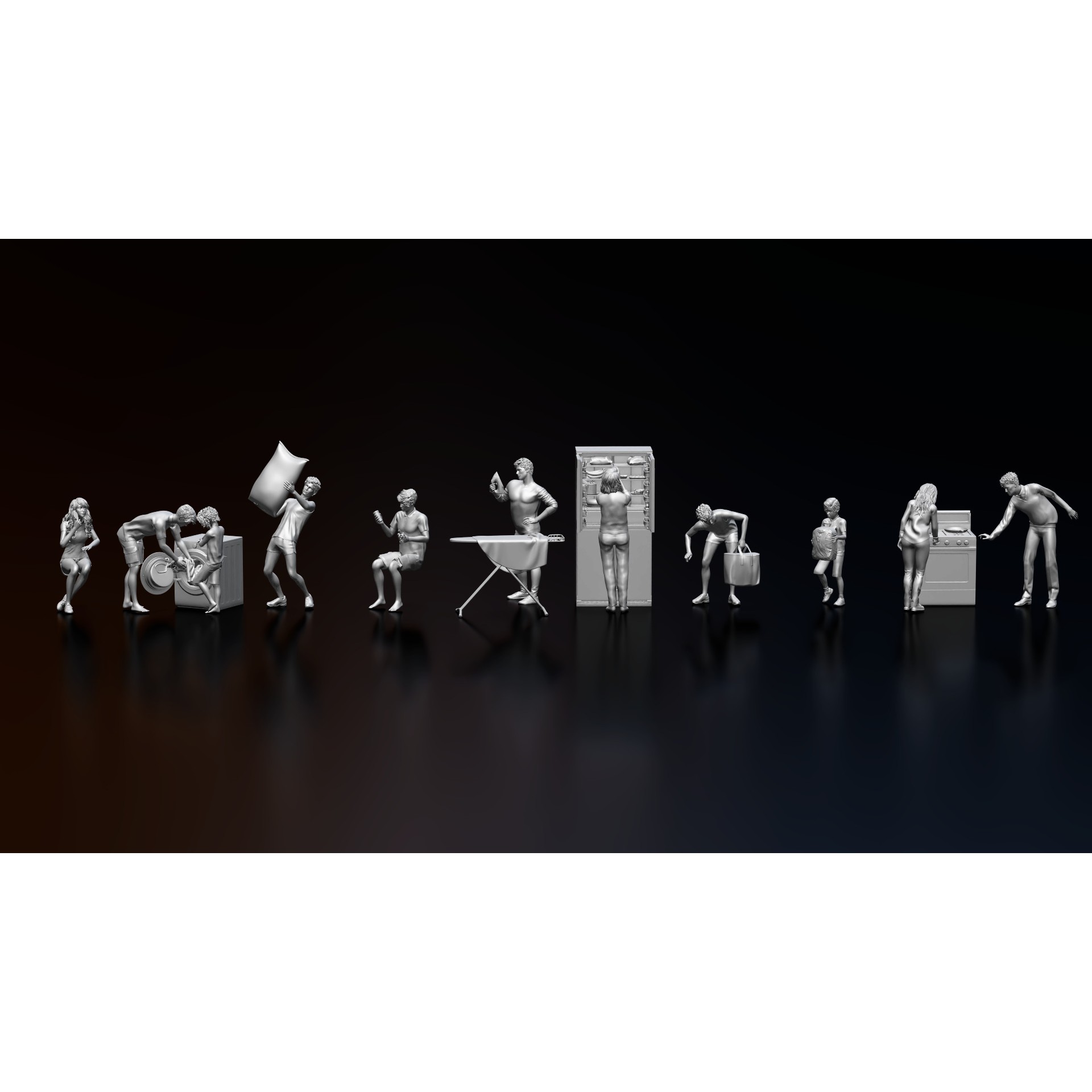 HD People 41 Home Actions - 3D Model - View 9