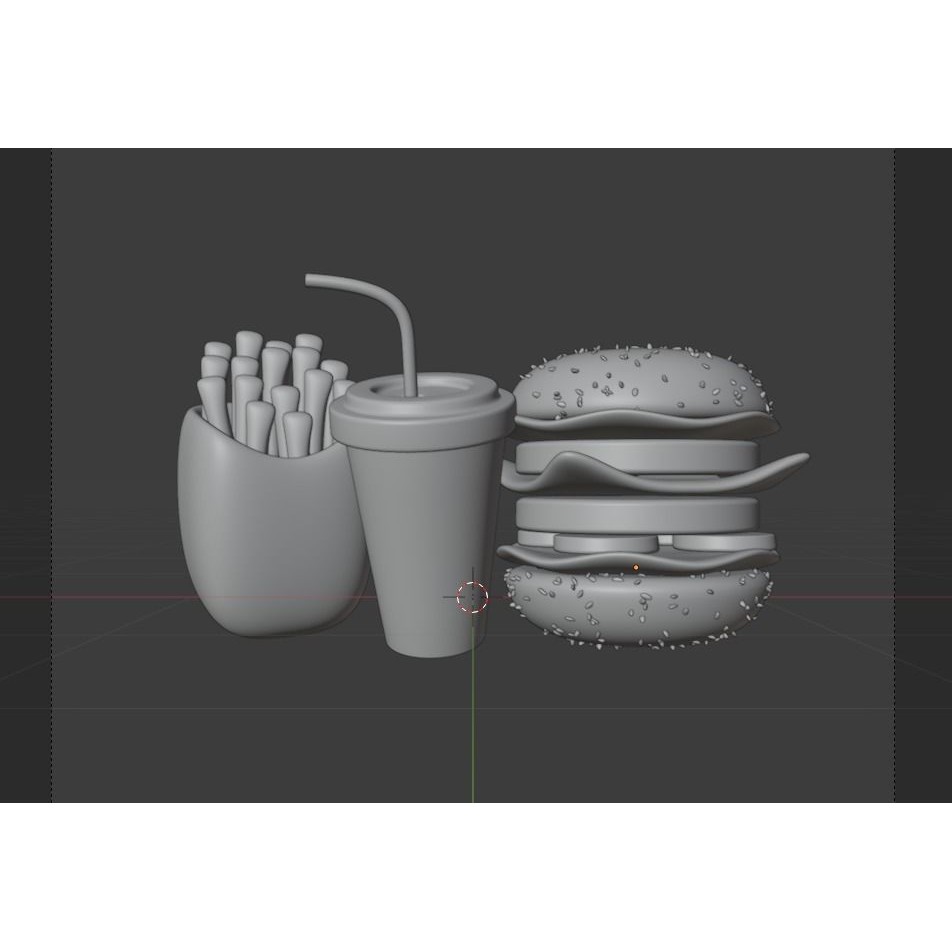 Food 3D Model – Cartoon Icon Pack, Blender, FBX, OBJ Formats - View 12