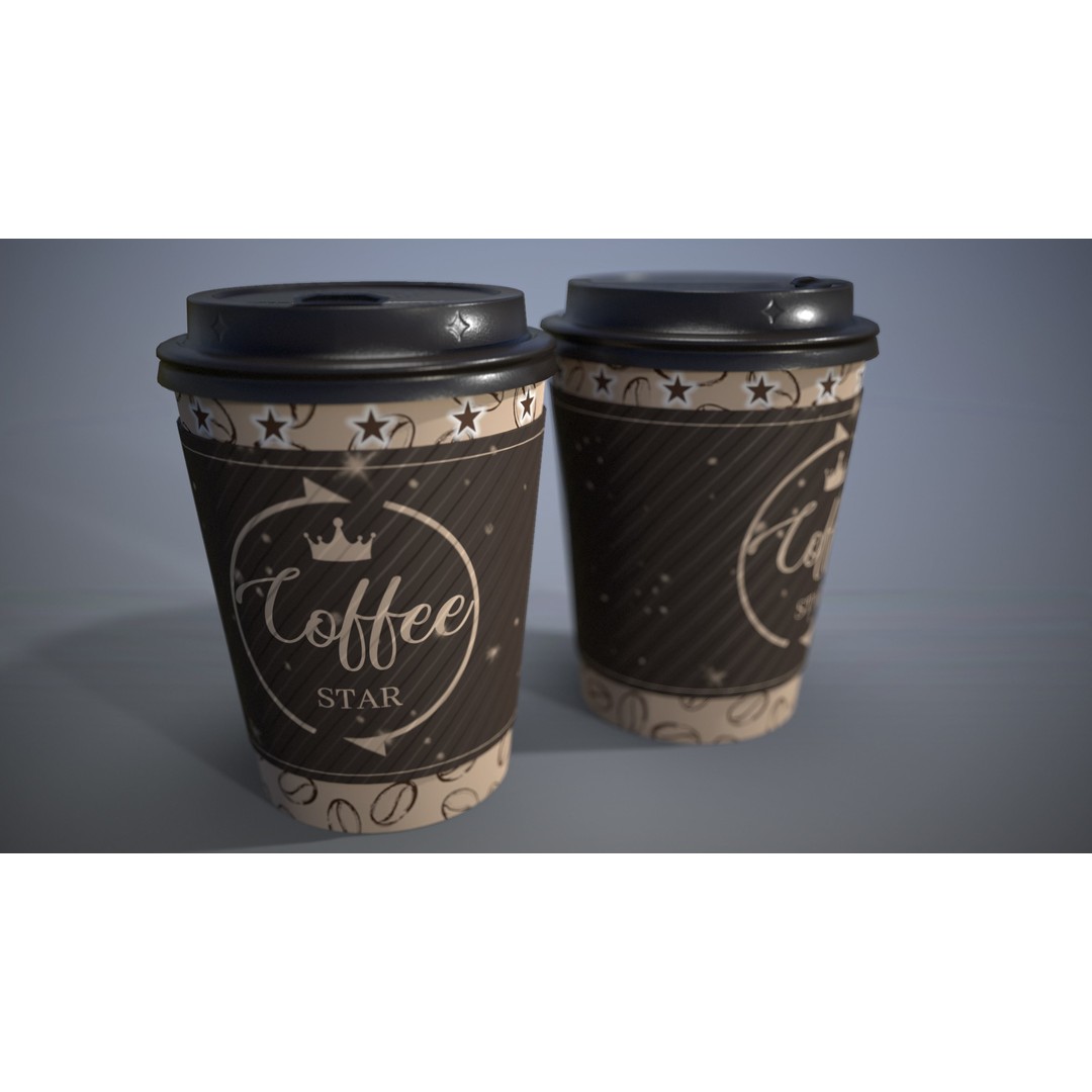 Coffee Cup 3D Model – Low Poly PBR Game Asset, FBX - View 7