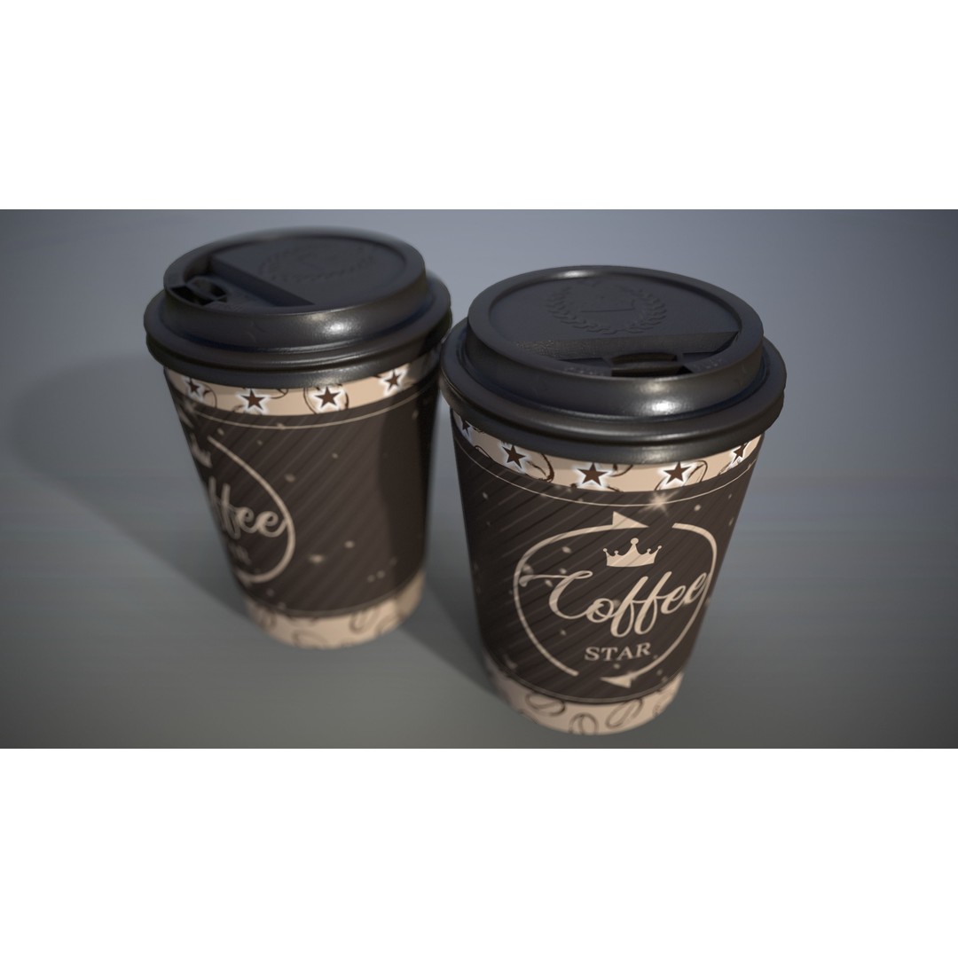 Coffee Cup 3D Model – Low Poly PBR Game Asset, FBX - View 8