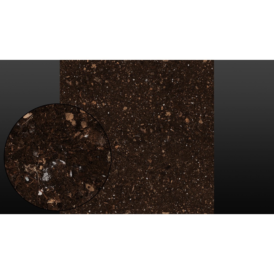 Pot Soil Texture 3D Model – High Resolution Seamless PBR Texture - View 10