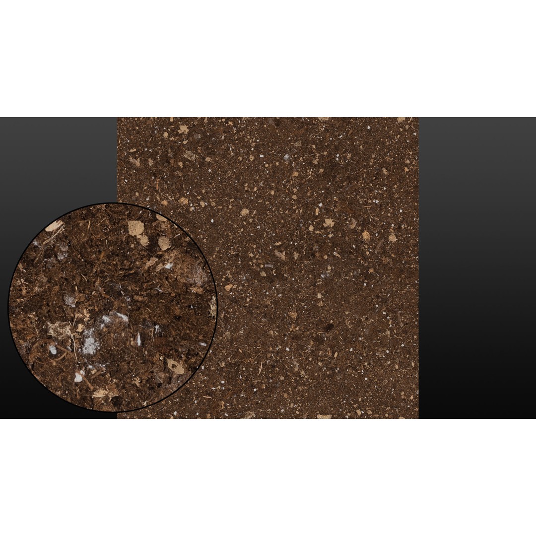 Pot Soil Texture 3D Model – High Resolution Seamless PBR Texture - View 8