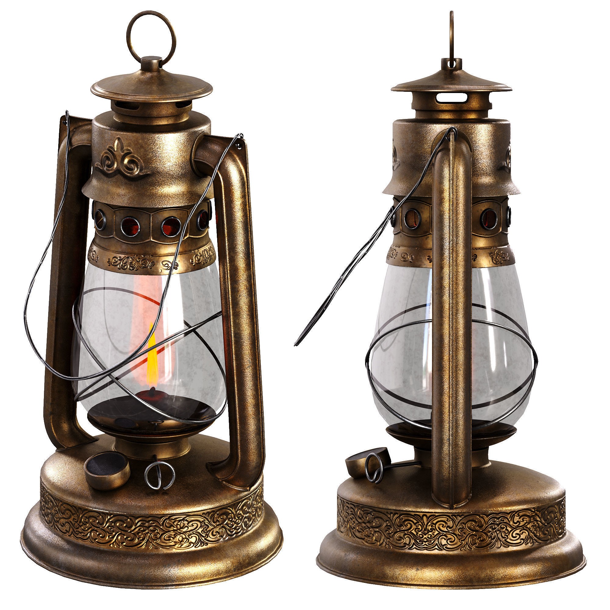 Old Lanterns - Game-Ready 3D Model - View 4