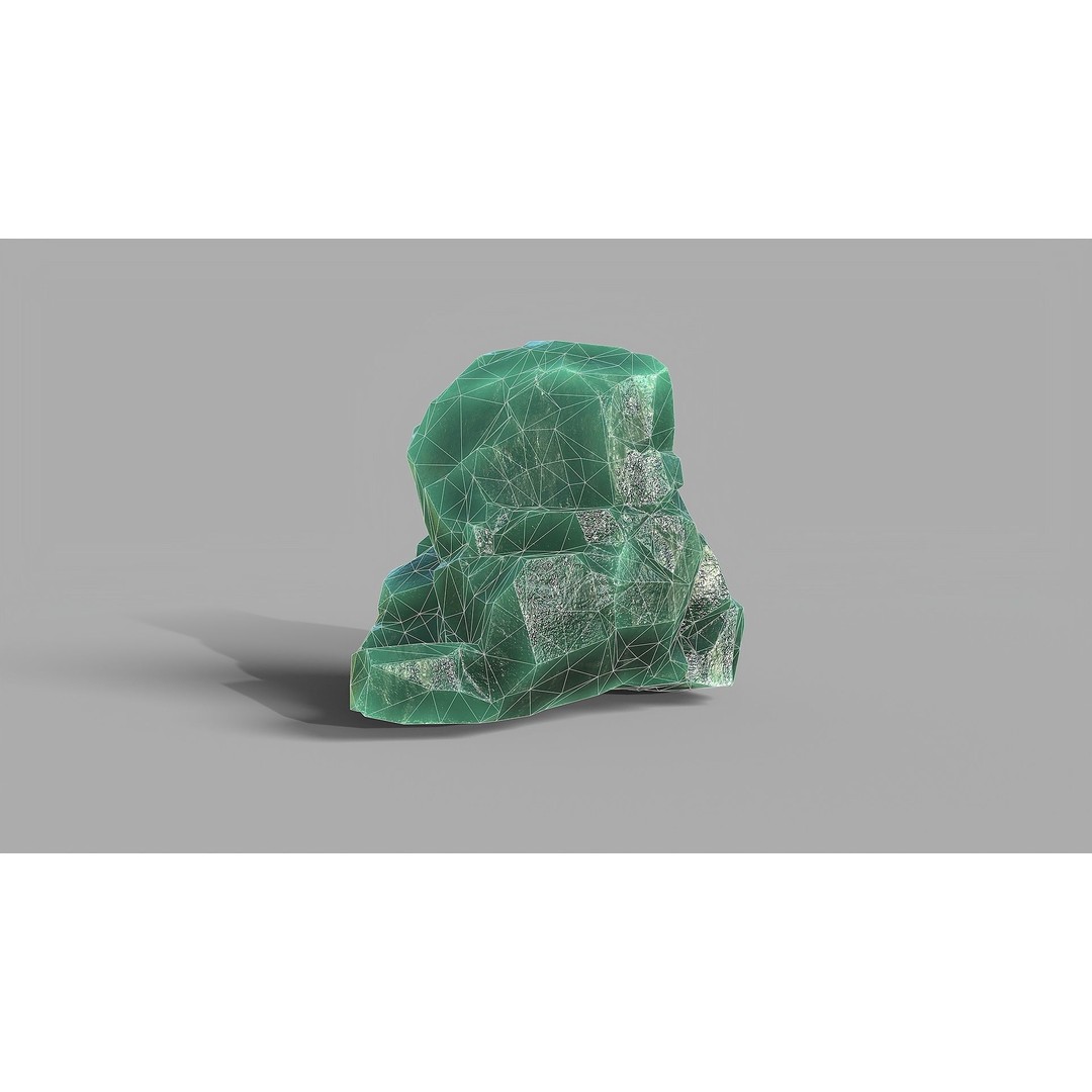 Mountain Ice Rocks 3D Model – Low Poly PBR Asset for Games, FBX